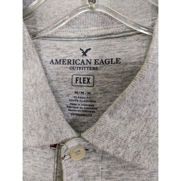American Eagle Outfitters Flex Polo Shirt Mens Med Gray All Over Print Sneakers - Picture 4 of 5